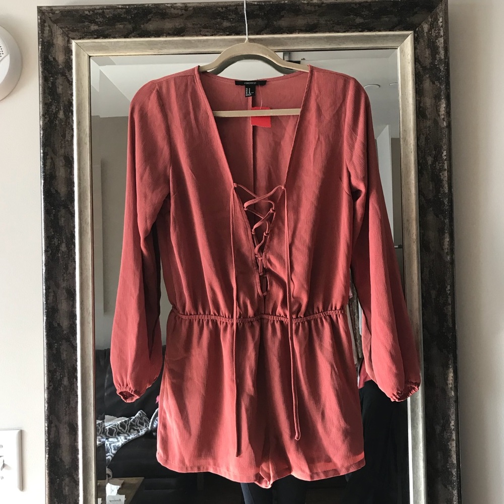 Forever 21 lace up romper - Medium